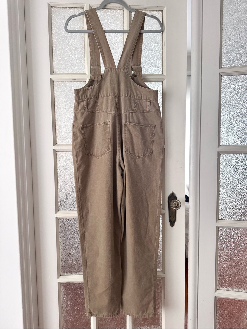 Vintage Pleated Highwaisted Overalls (khaki) - Picture 4 of 6